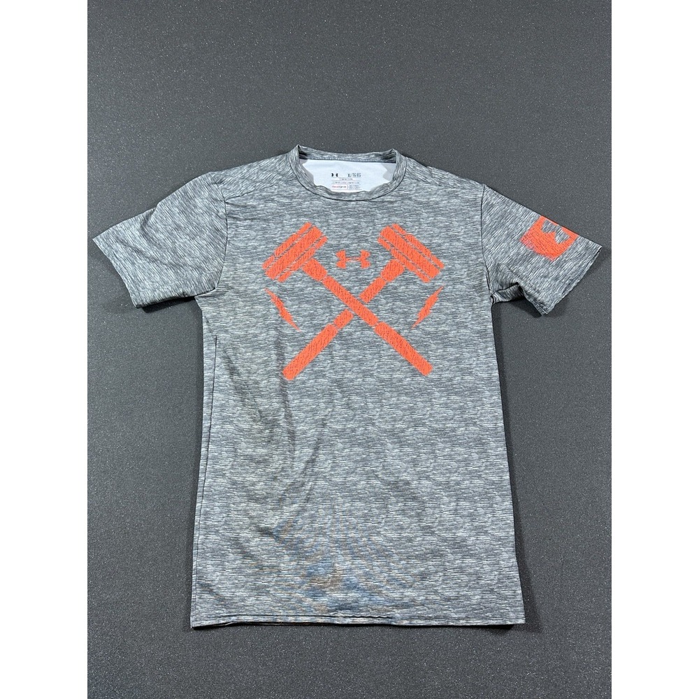 Men's Under Armour Heat Gear Compression Grey XL  Short Sleeve Shirt